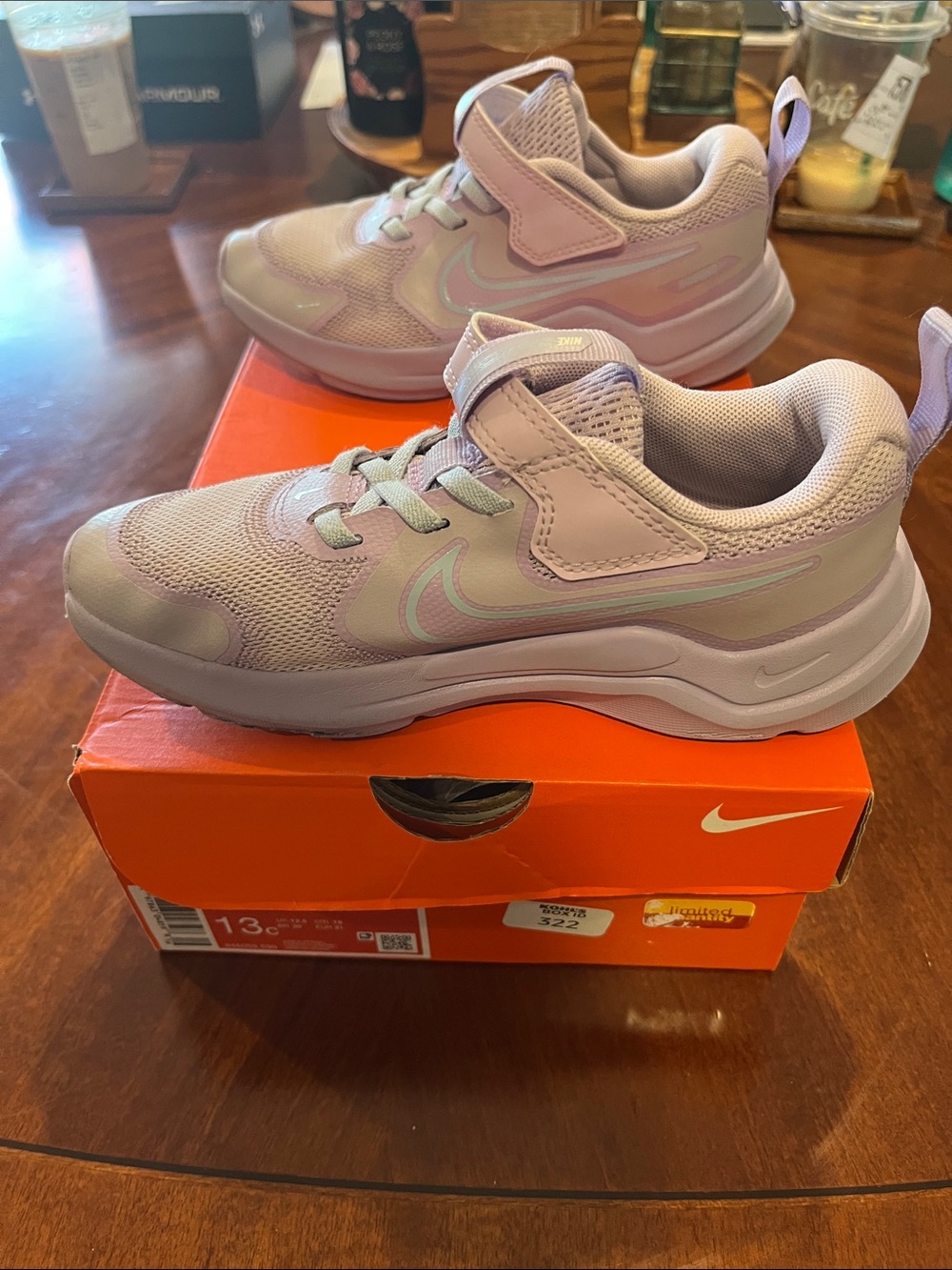 Nike Kids Lavender Velcro Athletic Sneakers - Picture 5 of 10